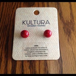 Coral Stud Lucky Charms Fashion earrings